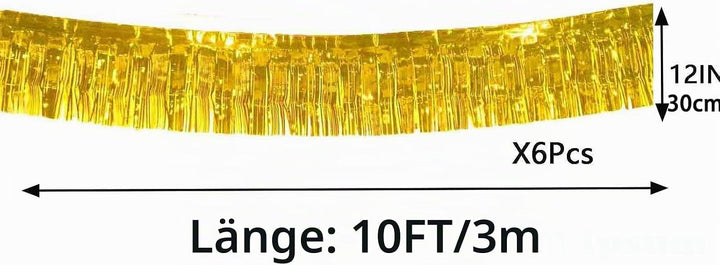 We Moment Zone 6-Pakete Gold Fransen Girlande Metallic, Metallic-Folien-Fransengirlande Hängedekorat