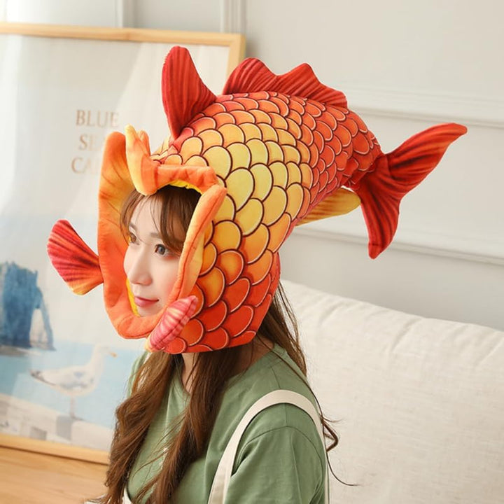 minkissy 1 Stück Funky Fischkopf Hut für Kreative Halloween Kopfbedeckung Weiches Material für Party