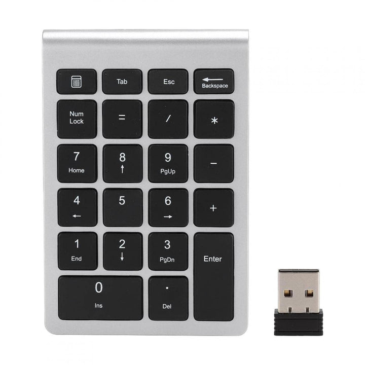 Bewinner RF304 Ziffernblock mit 22 Tasten, Kabellose USB-Plug-and-Play-Minitastatur mit Empfänger, E