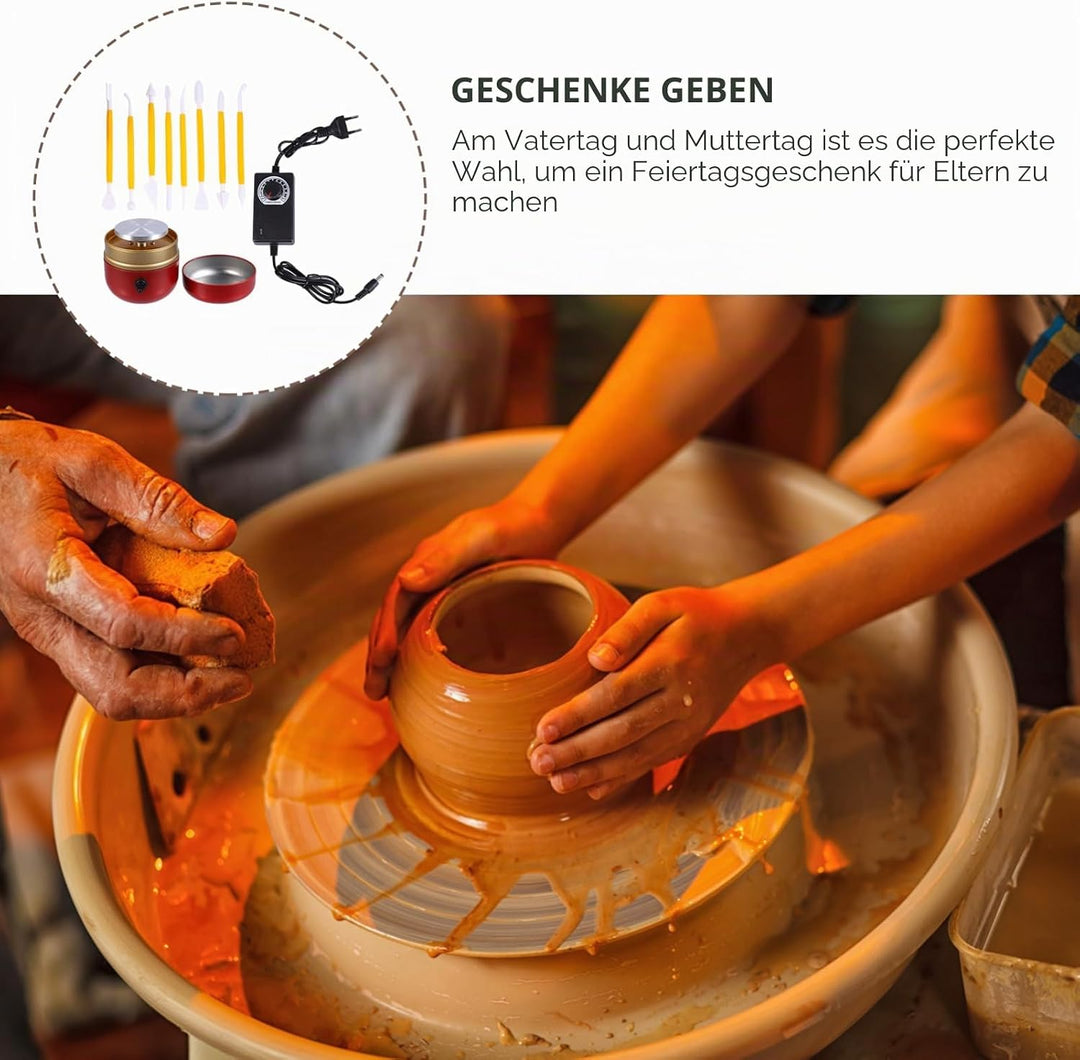 Gatuida Mini Töpferscheibe Elektrisch: Drehscheibe Töpfern Töpferset für Zuhause 8cm Pottery Wheel T