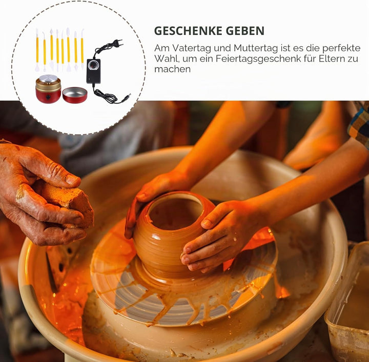 Gatuida Mini Töpferscheibe Elektrisch: Drehscheibe Töpfern Töpferset für Zuhause 8cm Pottery Wheel T