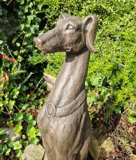 Generisch TORWÄCHTER Statue WINDHUND Hund 76cm HOCH GARTENFIGUR TÜRDEKO GARTENDEKO NEU WO-1646
