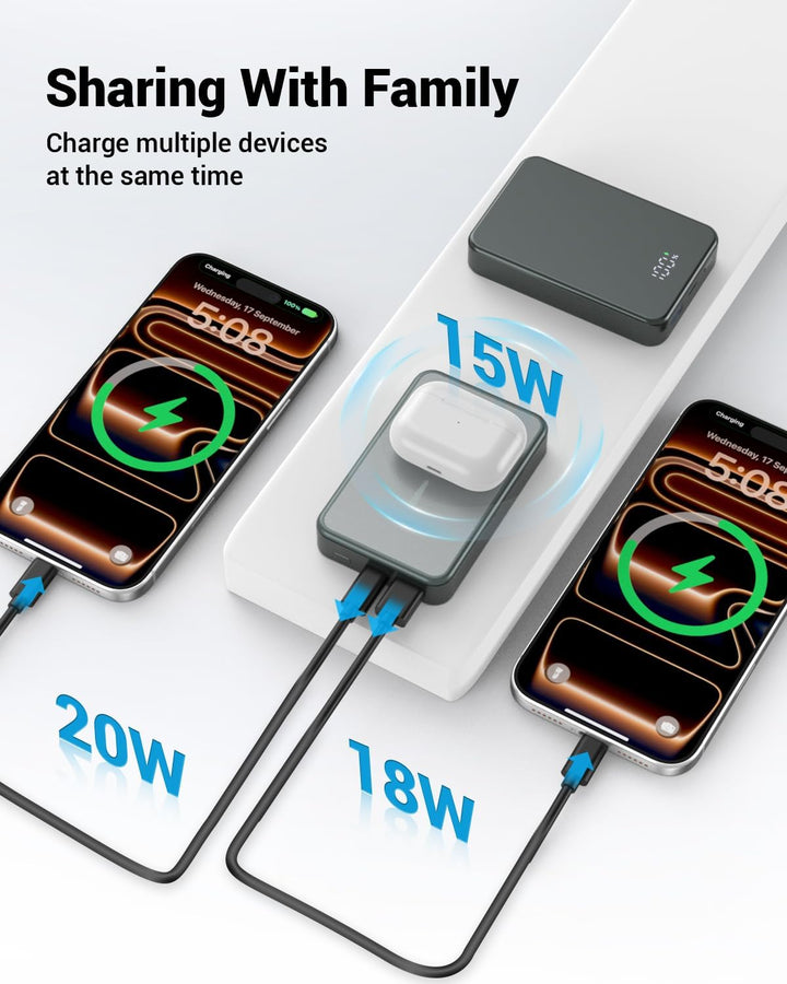 Magnetische Wireless Powerbank 26800mAh für Magsafe Power Bank Tragbares Ladegerät 20W PD Aluminiuml