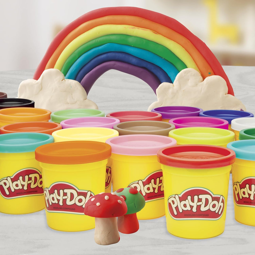 Play-Doh Super Colour Set mit 20 Dosen Modelliermasse (insgesamt 1,6 kg), Bastelset zum gemeinsamen