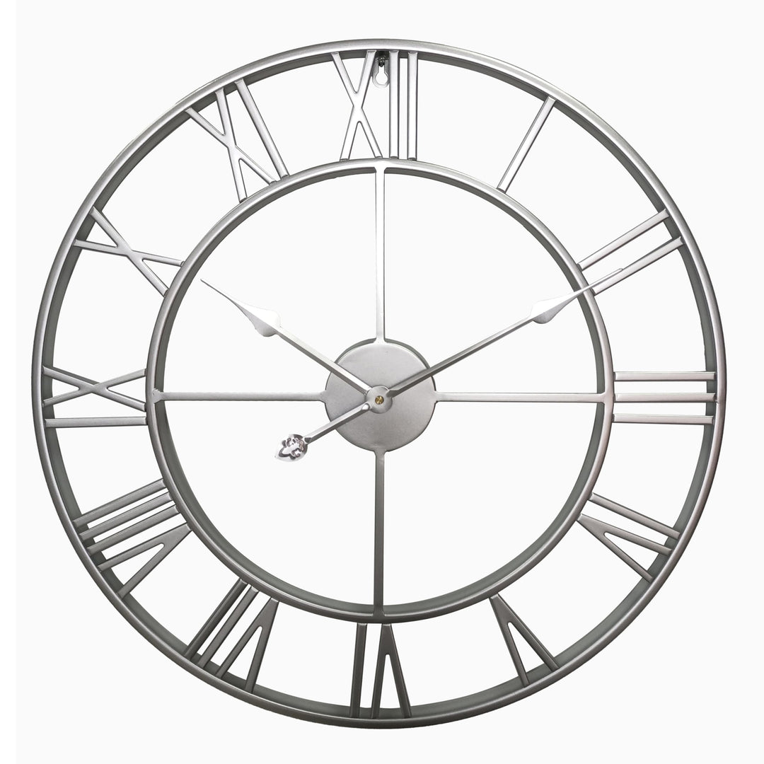 Grosse Wanduhr im Vintage-Stil, rund, geräuschlos, schwarz. Gratis dazu EIN Extraset Uhrzeiger in Go
