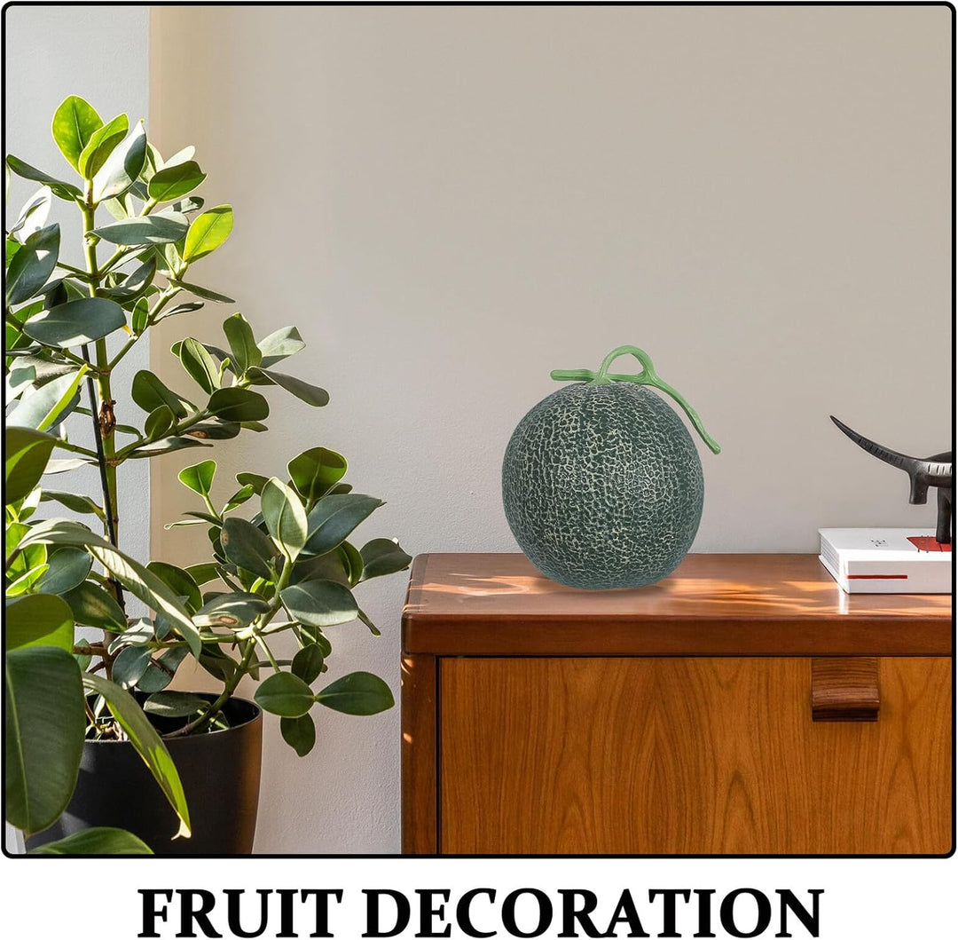 Künstliche Cantaloupe Melone Fruchtmodell aus Kunststoff Grosszügig Leuchtend Haltbar Wohn und Schre