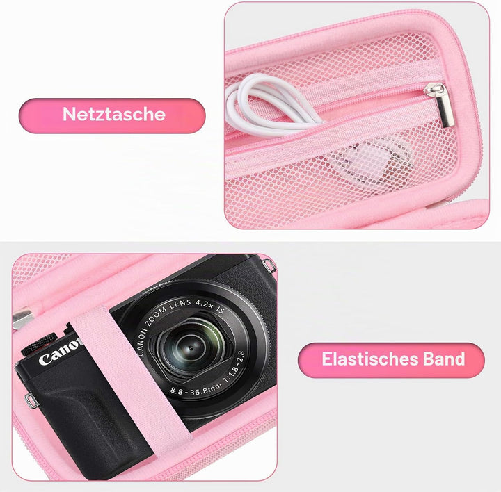 BOVKE Kameratasche für Canon PowerShot G7X Mark III Tong7 X Mark II Digital 4K Vlogging Kamera, Cano