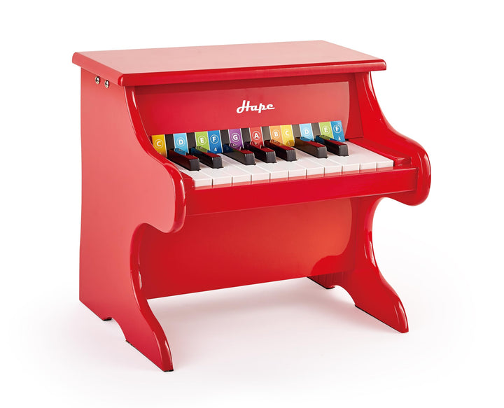 Hape Spielzeug-Klavier | Mit 18 Tasten, Musikinstrument für Kinder aus Holz, Rot