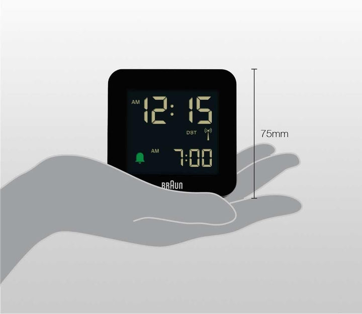 Braun Digitaler Funkwecker Mitteleuropäische Zeitzone (MEZ) mit Schlummerfunktion, Negatives LC-Disp