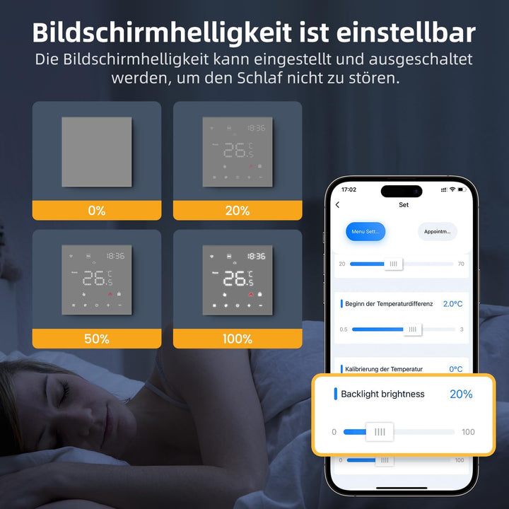 AVATTO Thermostat für Elektrische Fussbodenheizung Smart WiFi Thermostat Programmierbar Raumthermost