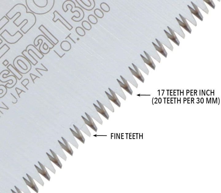Seidig professionelles Ersatz-Schneidblatt für Pocketboy, 130 mm, feine Zähne, 343–13 130mm gelb/fei