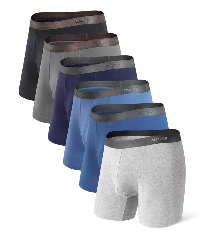Separatec Herren Boxershorts, Herren Unterhosen aus Bambus-Viskose, atmungsaktiv und weich, Doppelbe