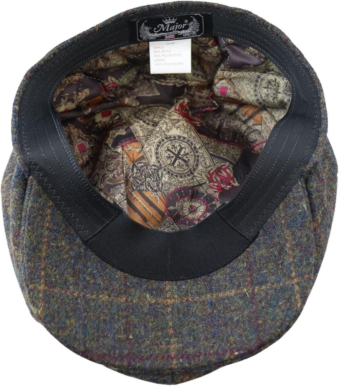 TruClothing.com Herren 8 Bahnen Razor Baker Boy Mütze Wolle Tweed Blinders Newsboy Kariert, L-XL oli