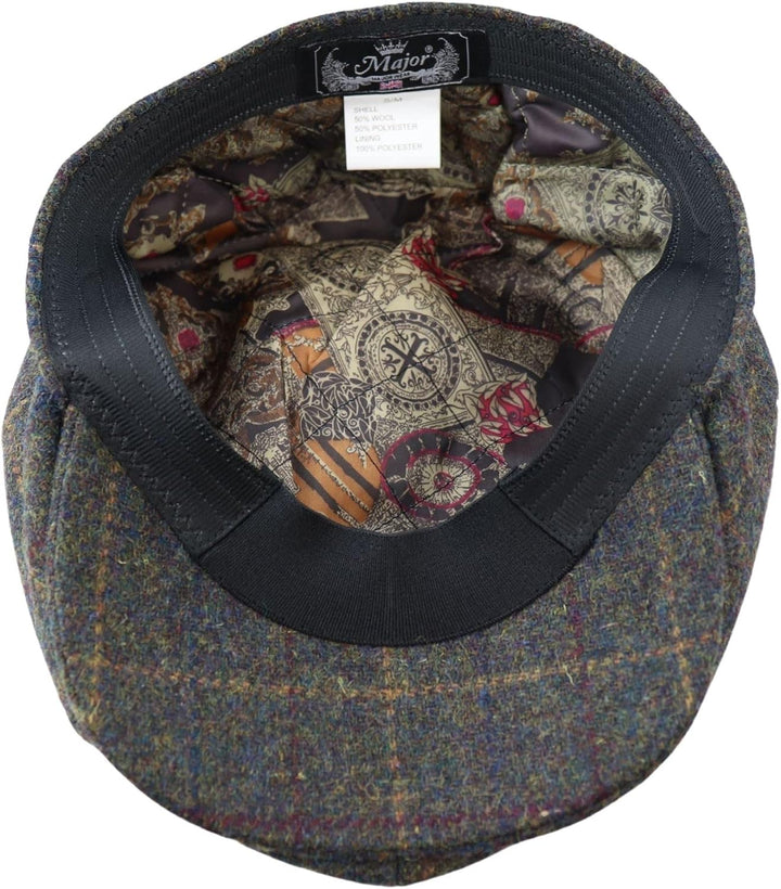 TruClothing.com Herren 8 Bahnen Razor Baker Boy Mütze Wolle Tweed Blinders Newsboy Kariert, L-XL oli