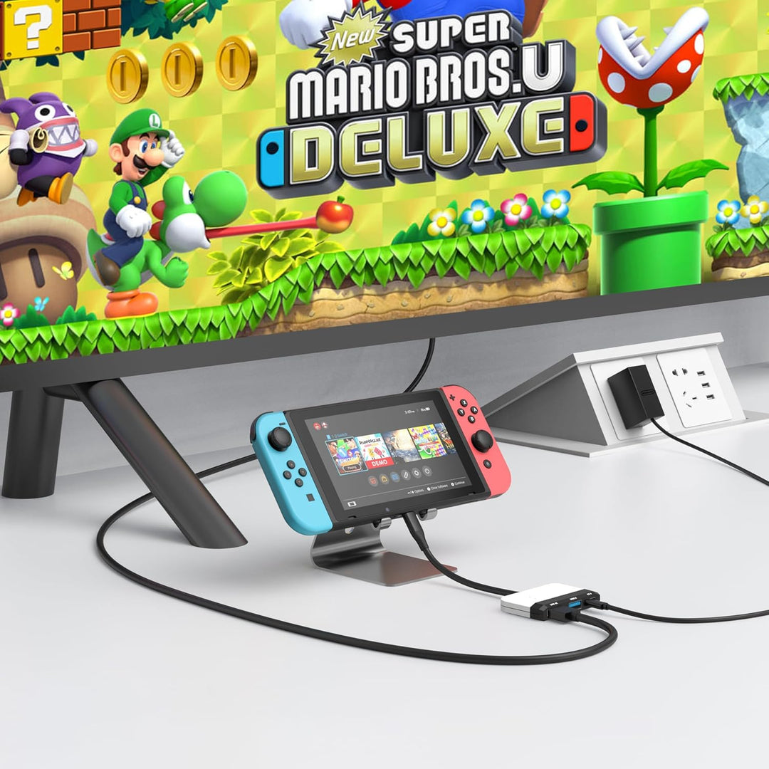 Switch Dock für Nintendo OLED und Steam Deck mit 4K HDMI, USB 3.0 Port, Type C 100W PD Aufladung, Po