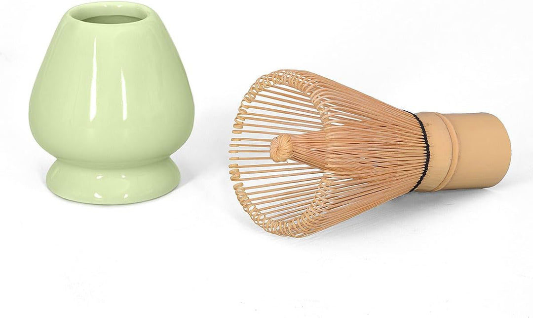 Matcha-Set 4-teilig, rosa, bestehend aus Matcha-Schale, Matcha-Löffel, Matcha-Besen (Bambus) und Bes