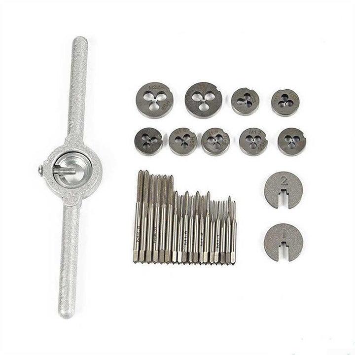 31PCS Gewindebohrer-Sets, M1.0-M2.5 Hochgeschwindigkeitsstahl Metrische Gewindebohrer und Schneideis