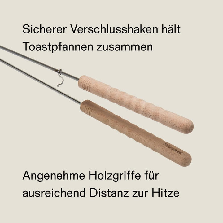 Petromax Sandwicheisen aus Gusseisen | mit langem Stiel für Gas oder Holzkohlegrills | im Feuer, auf