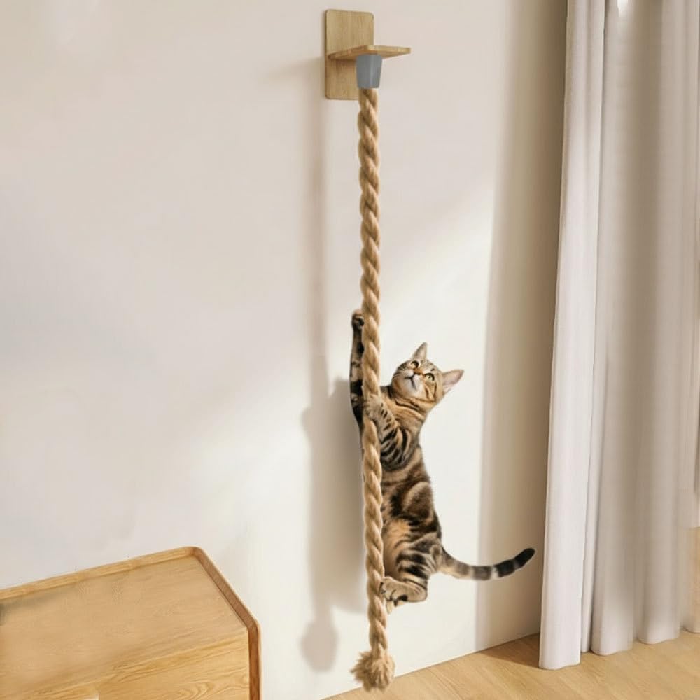 Katzenkletterseil, 1,3 m/1,5 m Wandmontiertes Sisalseil zum Klettern und Kratzen für Katzen an der W