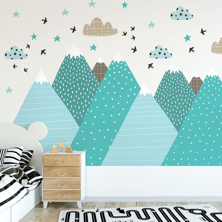 Wandsticker Kinder Deko Babyzimmer Wandsticker Kinder Wandsticker skandinavische Berge Jessika H80 x