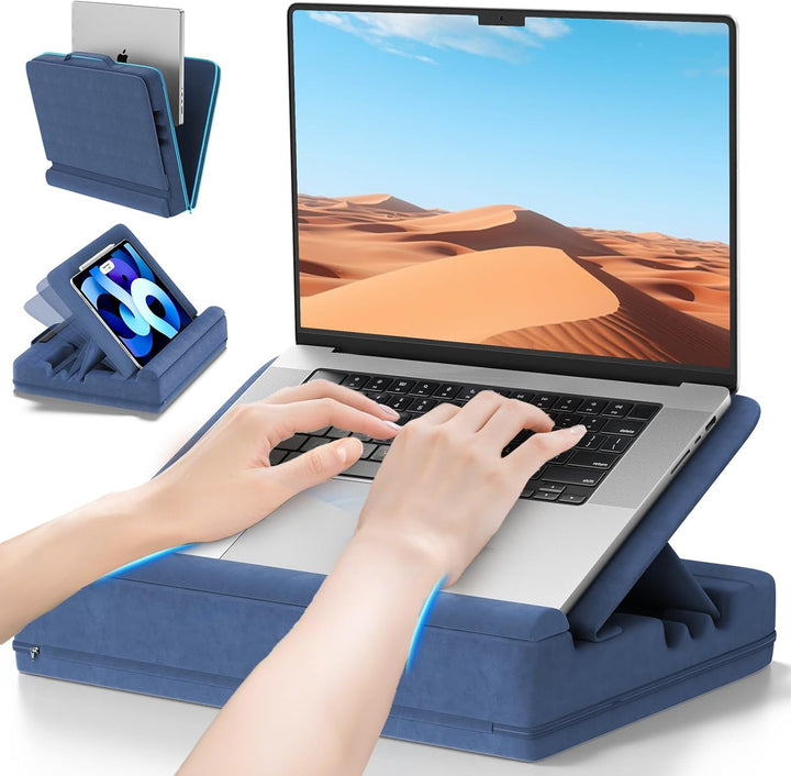 Laptop Kissen für Knietablett, Tablett Kissen Ständer, Laptoptisch Schoss fürs Bett/Sofa, Verstellba