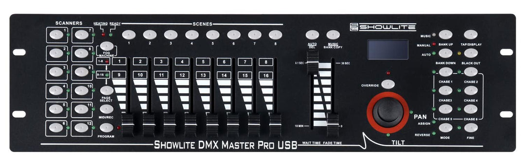 Showlite Master Pro 192 Kanal DMX Controller (zur professionellen Lichtsteuerung, USB Anschluss zur