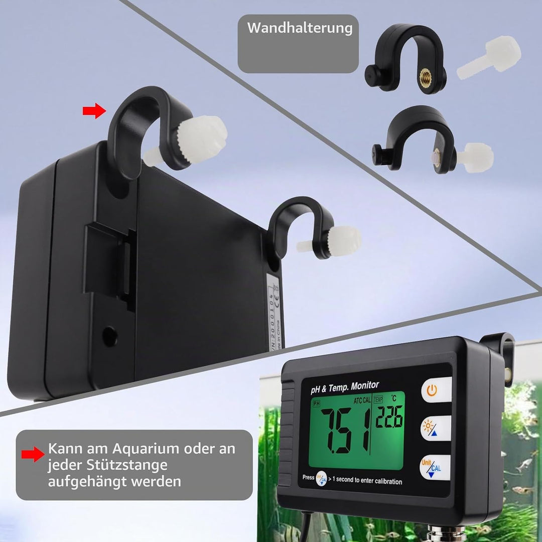 PH Messgerät 2 in 1 Temperatur PH Tester ph Monitor Wasserqualität Tester 0-14 PH, ph Wert Messgerät