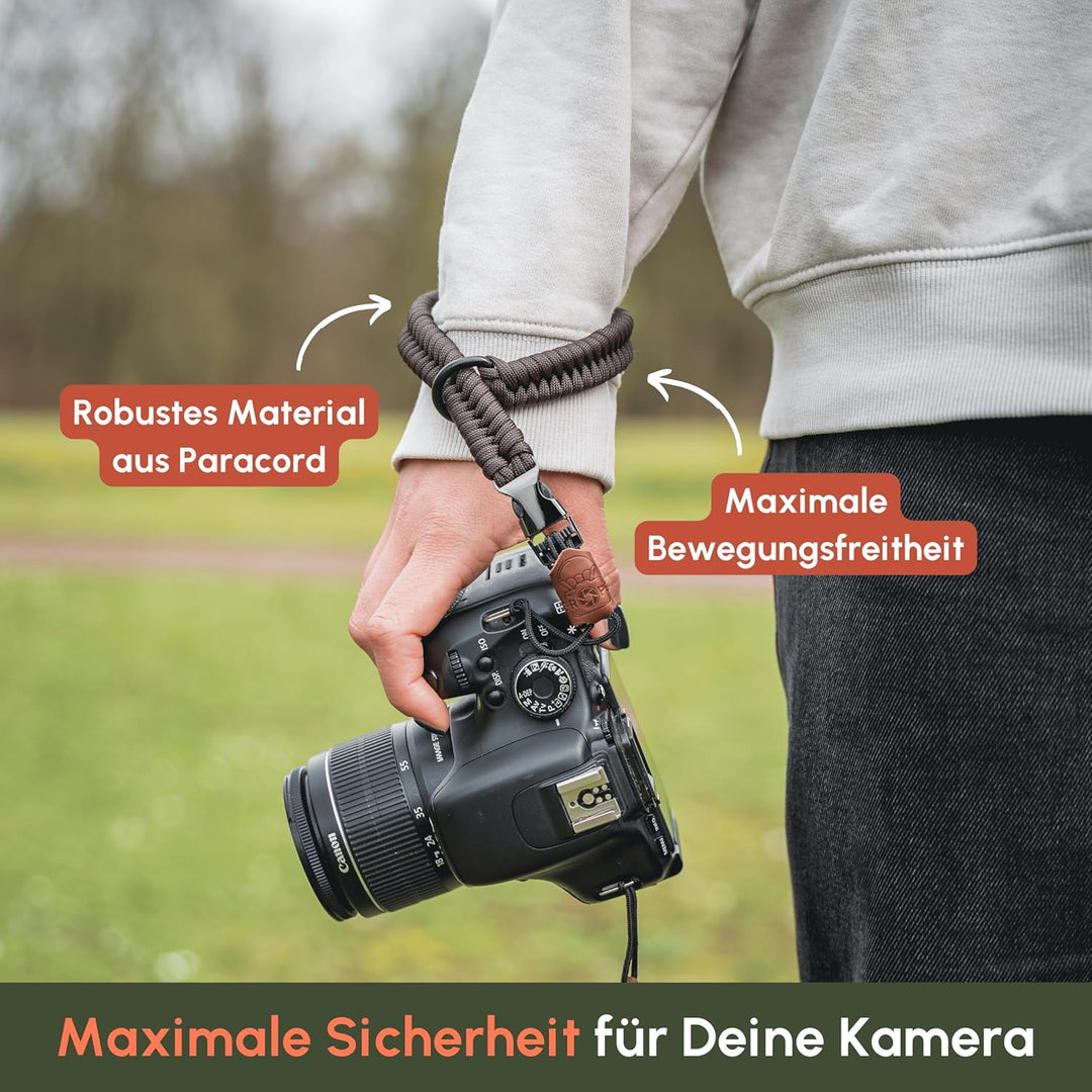 C-Rope Kamera Handschlaufe The Claw aus handgeflochtenem Paracord. Kameragurt mit Schnellverschluss-