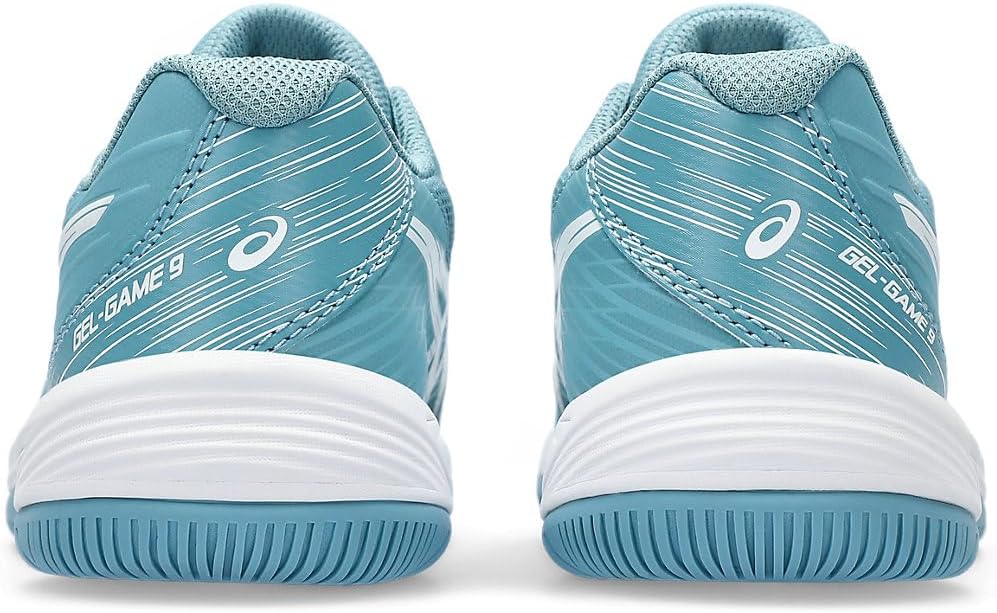 ASICS Jungen Gel-Game 9 Gs Clay/Oc Sneaker 34.5 EU Gris Blue White, 34.5 EU Gris Blue White