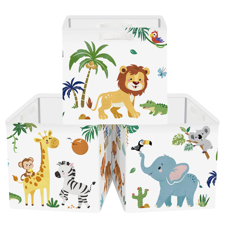 30cm Aufbewahrungsbox 3 Stück Waldtieren Aufbewahrungskorb Kinder Faltbar Koala Aufbewahrungswürfel