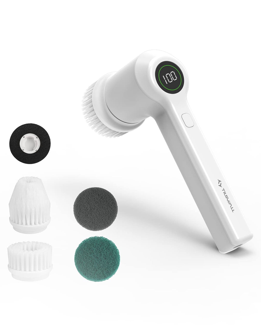 TILSWALL M4 Elektrische Reinigungsbürste mit LED-Anzeige, 60 W 7,4 V wiederaufladbare kabellose elek