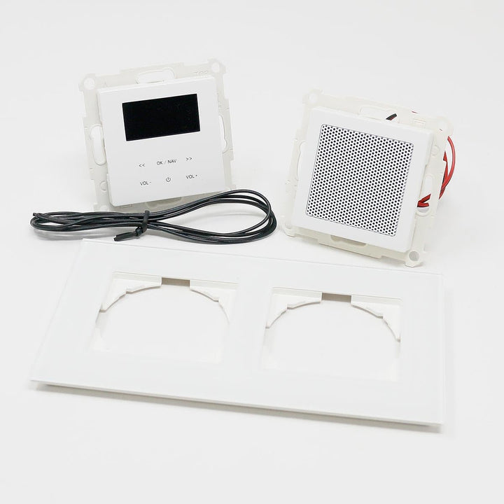 LOGIQ Unterputz Radio mit 2W RMS Lautsprecher, DAB+, UKW und Bluetooth, OLED-Display, Weck- und Slee