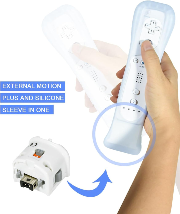 TechKen 2 Pack Motion Plus Adapter mit Silicon Case Sensor für Wii Remote Controller 2 Montion Plus+