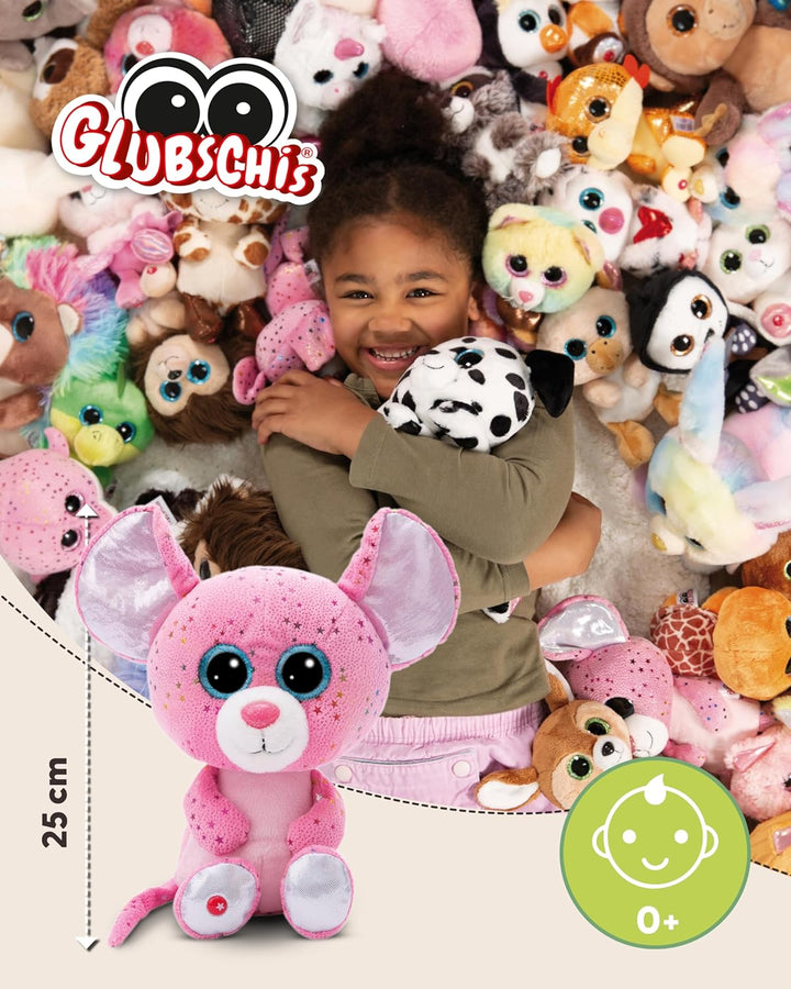 NICI Kuscheltier GLUBSCHIS Maus Miss Mausie 25cm pink - Stofftier aus weichem Plüsch, niedliches Plü