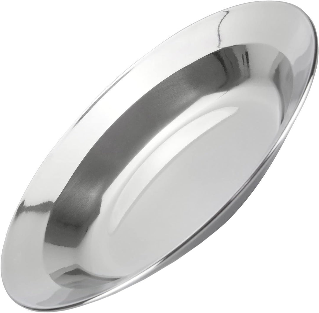 Camping Geschirrset aus Edelstahl - Teller, Tasse & Besteck - robust & wiederverwendbar für Outdoor,