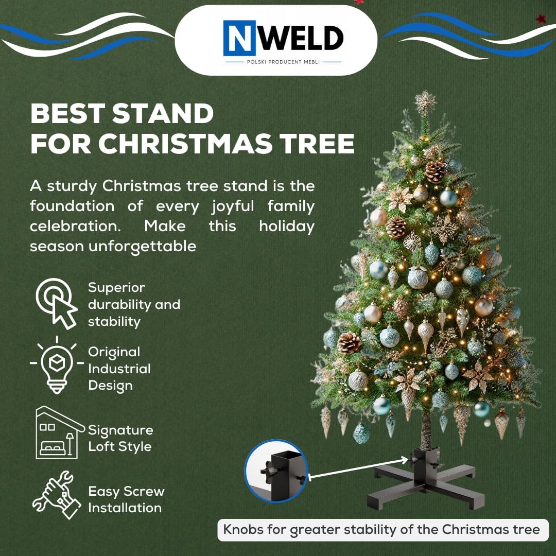 Weihnachtsbaumständer Metall - Christbaumständer Schwarz, Stabil Baumständer - Weihnachtsbaum Stände
