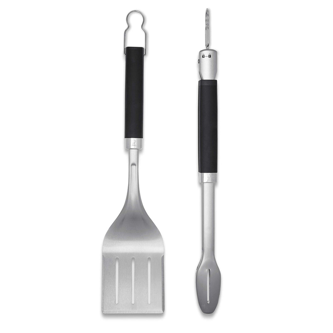Weber 6763 Precision Grill Tongs & Spatula Set Premium Grillbesteck-2-teilig,