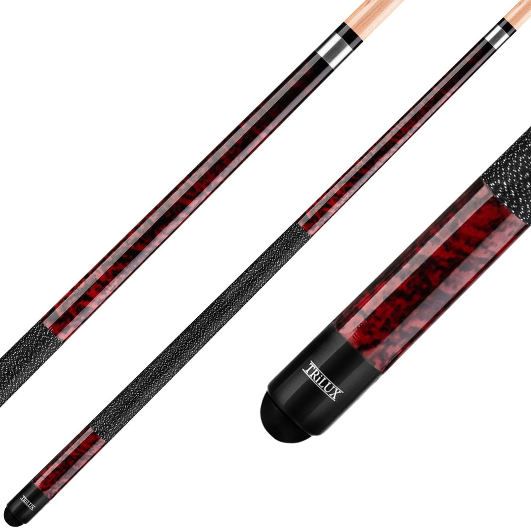 Winsport Billardqueue Trilux, Profiqualität, Ahornholz mit Vogelaugen Naturmaserung, Leinengriffband