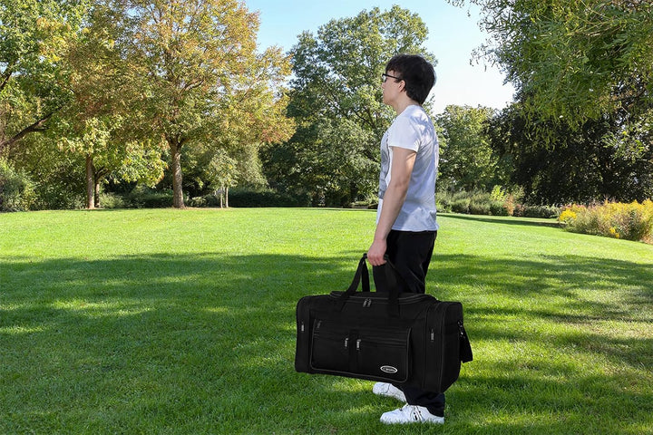 Sporttasche, Reisetasche und Fitnesstasche für Damen und Herren- Tainingstasche, Gym Bag (Schwarz, L