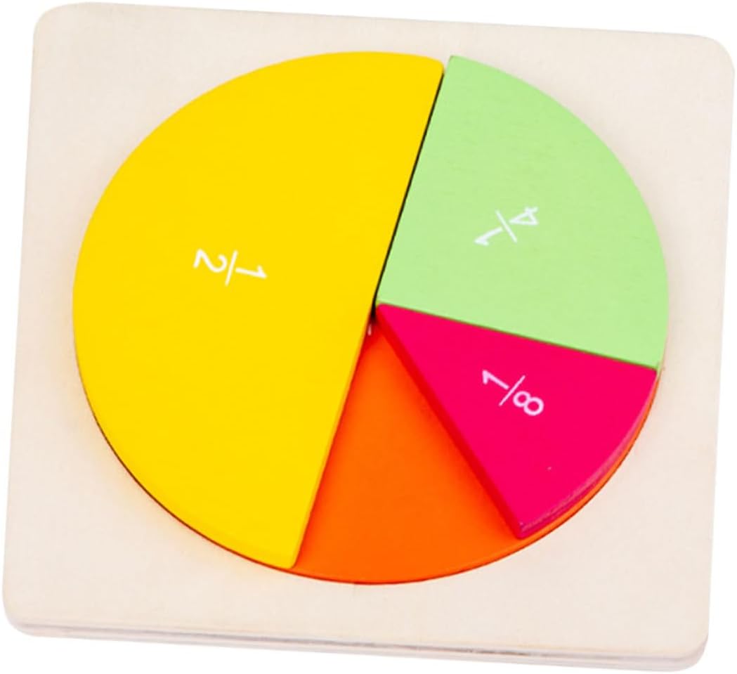 UPKOCH Buntes Lernset Holz Bruchkreis Puzzle Mathe Lehrmittel Bruchrechnung Visuelle Lernhilfe