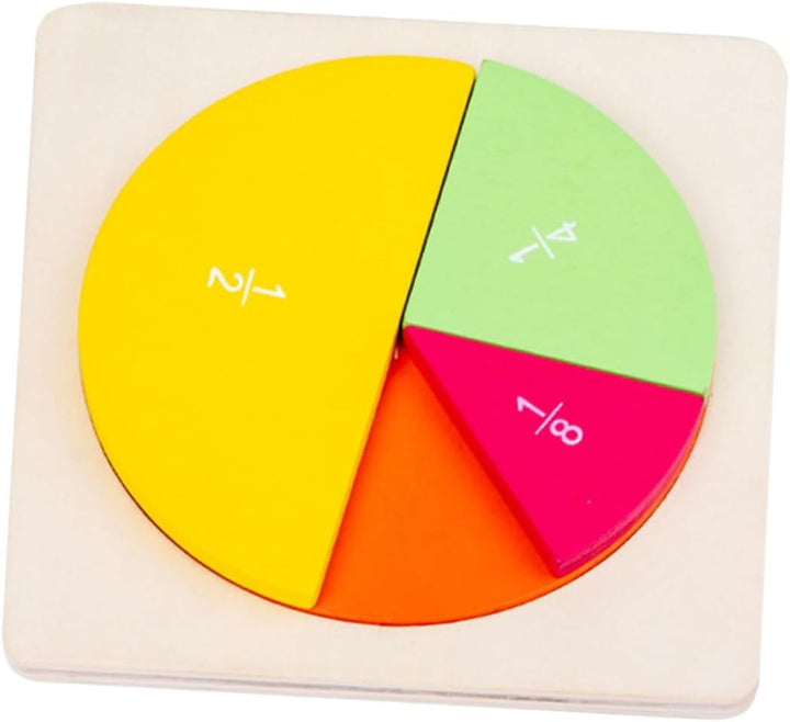 UPKOCH Buntes Lernset Holz Bruchkreis Puzzle Mathe Lehrmittel Bruchrechnung Visuelle Lernhilfe