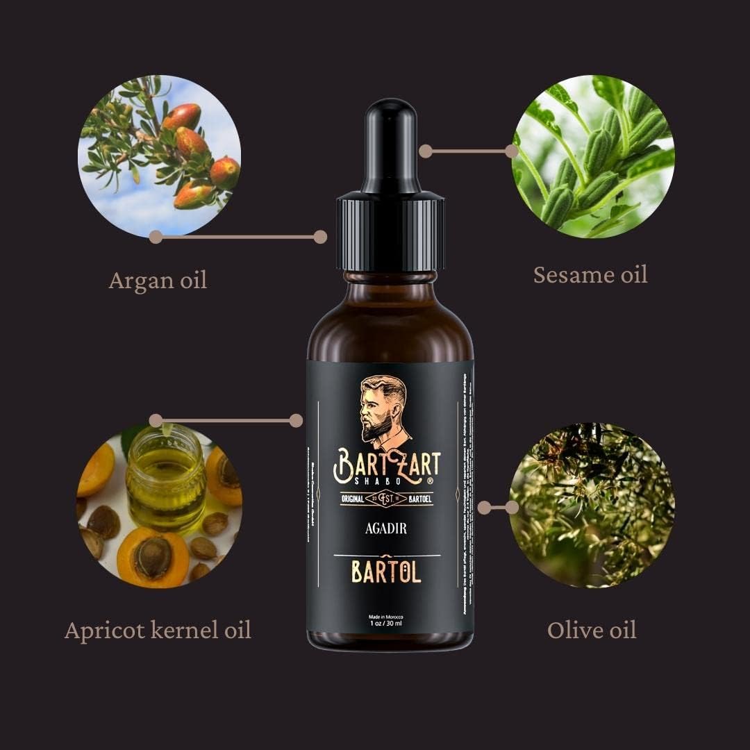 BartZart Shabo Bartpflege Set 5 tlg. I Set aus Rasiermesser mit Wechselklingen I Bartöl I Bartwachs