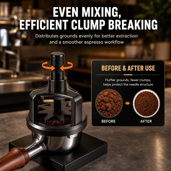Normcore V4.1 Gefederter Espresso Tamper mit Nadel & Leveler, 58mm Espresso-Verteilungswerkzeug Eins