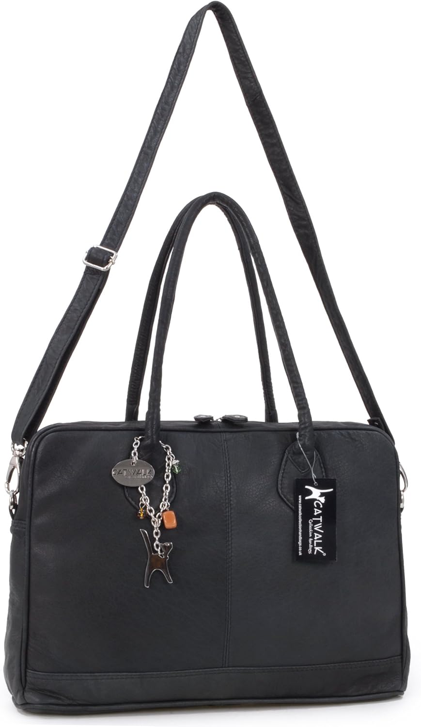Catwalk Collection Handbags - Leder - Umhängetasche/Schultasche/Organizer/Arbeitstasche für Damen/Ar