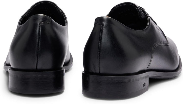 BOSS Herren Colby Derb Leder-Derbys mit Logo-Prägung Grösse 42 EU Schwarz, 42 EU Schwarz