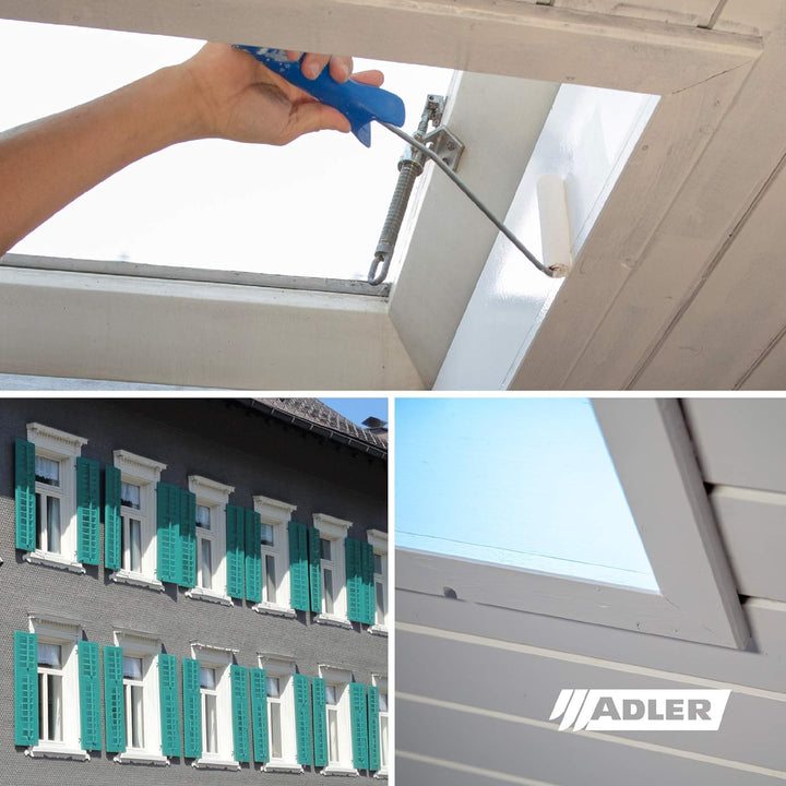 ADLER Fenster- und Türenlack - Weisslack matt 2,5 Liter - Acryl Weisslack für Innen und Aussen - Wet