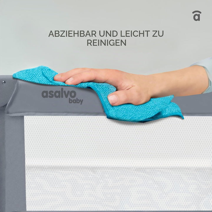 ASALVO 11824 Bettgitter, 90 X 143.50 cm, grau, Grau