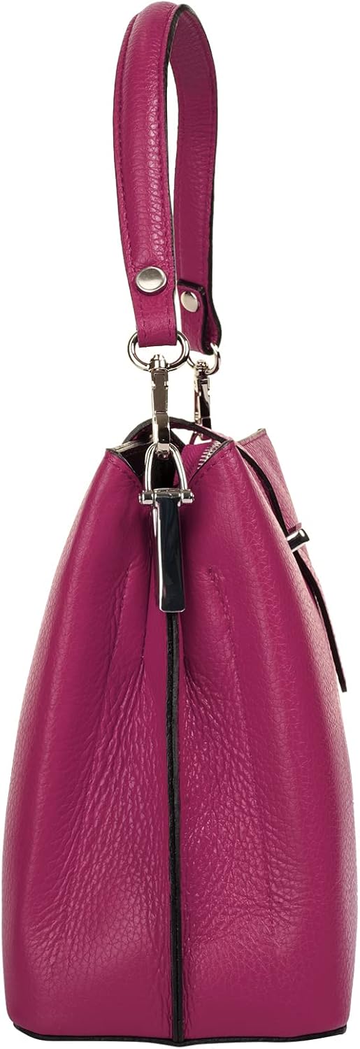 Handtasche Echt Leder Damen Made in Italy, Tragetasche, Umhängetasche, Abendtasche aus Leder 021791