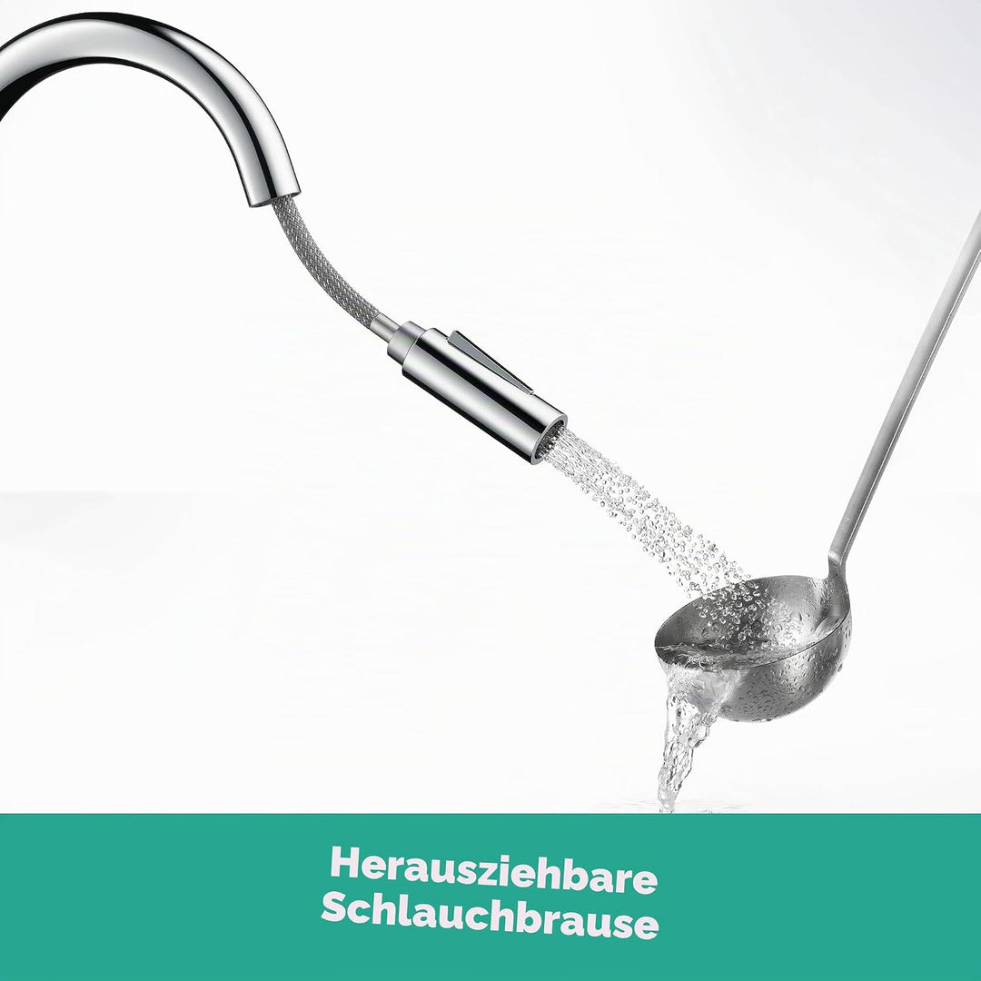 hansgrohe Cento XL Einhebel-Küchenarmatur mit ausziehbarer Brause und Schwenkauslauf, chrom Chrom Ha