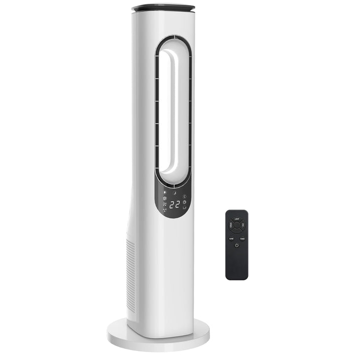 HOMCOM Rotorloser Turmventilator für Schlafzimmer, 35 dB leiser Standventilator mit 50° Oszillation,